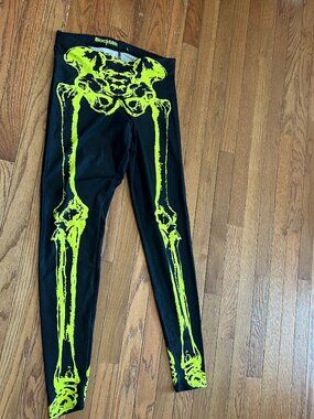 Blackmilk Skeleton/Leg bones leggings (GLOW) in yellow